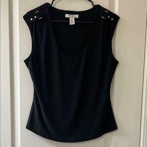 White House Black Market Black Embellished Tank Top